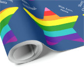 Papier Cadeau 8 bandes LGBT Pride Drapeau Étoiles LGBTQ Noël (Coin rond)