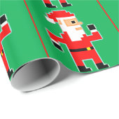 Papier Cadeau 8 bit le père noël (Coin rond)