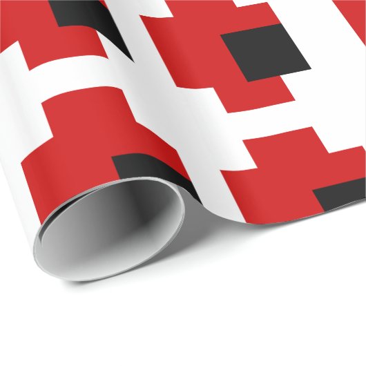 Papier Cadeau 8 bits Éffrayants yeux rouges (Coin rond)