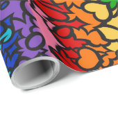 Papier Cadeau 8 traits de la fiole arc-en-ciel (Coin rond)