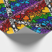 Papier Cadeau 8 traits Rainbow Queer Ally Pride Squiggle (Coin)