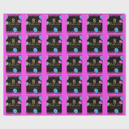 Papier Cadeau 8e anniversaire (Plat)