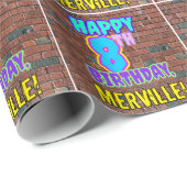 Papier Cadeau 8e anniversaire : Amusant, Graffiti urbain inspiré (Coin rond)
