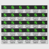 Papier Cadeau 8e anniversaire - Nerdy / Geeky Style "8" et nom (Plat)