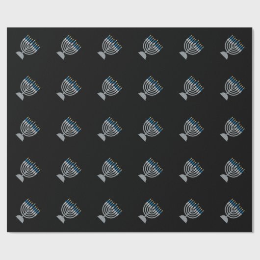 Papier Cadeau 8e nuit d'Hanoukka Parties scintillant papier enve (Plat)