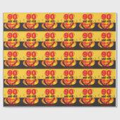 Papier Cadeau 90 et toujours anniversaire chaud de Smokin | (Plat)