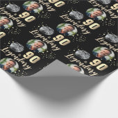 Papier Cadeau 90 & Legendary 2 Photos 90th Birthday Gold (Coin)