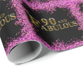 Papier Cadeau 90e anniversaire  (Coin rond)