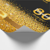 Papier Cadeau 90e anniversaire arc en or noir (Coin)