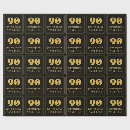 Papier Cadeau 90e anniversaire - Art Déco Inspiré Look "90" & No (Couture)