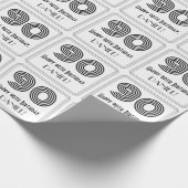 Papier Cadeau 90e anniversaire : Art Déco Style inspiré "90" + N (Coin)