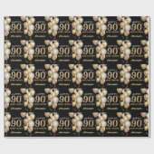 Papier Cadeau 90e anniversaire Ballons de Parties scintillant no (Plat)