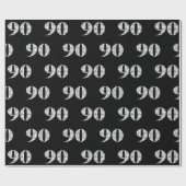 Papier Cadeau 90e anniversaire en noir (Plat)