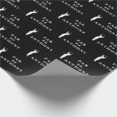 Papier Cadeau 90e anniversaire Nom de la fête Noir Golfer Motif (Coin)