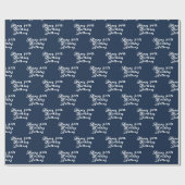 Papier Cadeau 90e anniversaire Nom du parti Marine Bleu Motif mo (Plat)
