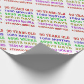 Papier Cadeau 90e jalon de l'anniversaire (Coin)