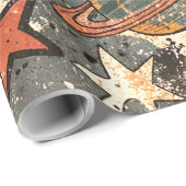 Papier Cadeau 90s Happy Faces Sun Flowers Pattern (Coin rond)