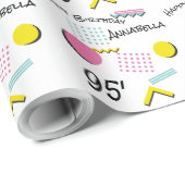 Papier Cadeau 90s Retro Memphis Motif (Coin rond)