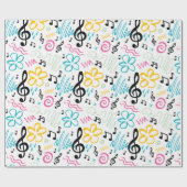 Papier Cadeau 90s Style Treble Clef Music (Plat)