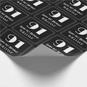 Papier Cadeau 91e anniversaire - Art Déco Inspiré Look "91", Nom (Coin)