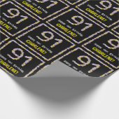 Papier Cadeau 91e anniversaire : Floral Flowers Numéro, Nom pers (Coin)