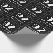 Papier Cadeau 92e anniversaire - Art Déco Inspiré Look "92", Nom (Coin)