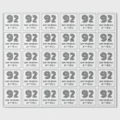 Papier Cadeau 92e anniversaire : Art Déco Style inspiré "92" + N (Plat)