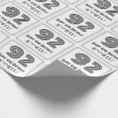 Papier Cadeau 92e anniversaire : Art Déco Style inspiré "92" + N (Coin)