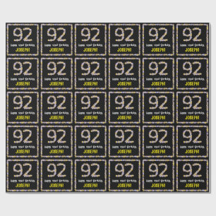 Papier Cadeau 92e anniversaire : Floral Flowers Numéro, Nom pers