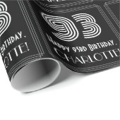 Papier Cadeau 93e anniversaire : Art Déco Inspiré Look "93" avec (Coin rond)