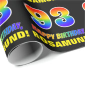Papier Cadeau 93e anniversaire : Bold, amusant, simple, arc-en-c (Coin rond)