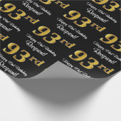 Papier Cadeau 93e anniversaire : Elégant luxe Faux Gold Look # (Coin)