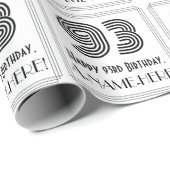 Papier Cadeau 93ème anniversaire : Art Déco Style inspiré "93" + (Coin rond)
