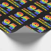 Papier Cadeau 94e anniversaire : Bold, amusant, simple, arc-en-c (Coin)