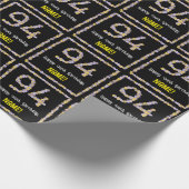 Papier Cadeau 94e anniversaire : Floral Flowers Numéro, Nom pers (Coin)