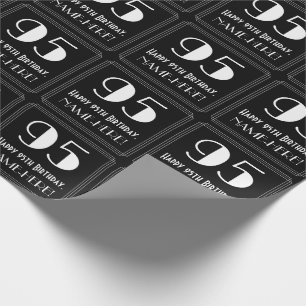 Papier Cadeau 95e anniversaire - Art Déco Inspiré Look "95", N