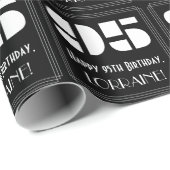 Papier Cadeau 95e anniversaire : Art Déco Inspiré Look "95" & No (Coin rond)