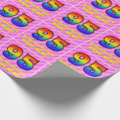 Papier Cadeau 95e anniversaire : Pink Stripes & Hearts, Arc en c (Coin)