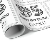 Papier Cadeau 95ème anniversaire : Art Déco Style inspiré "95" + (Coin rond)