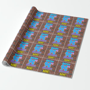 Papier Cadeau 96e anniversaire : Regard amusant et urbain inspir
