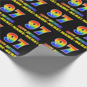 Papier Cadeau 97e anniversaire : Bold, amusant, simple, arc-en-c (Coin)