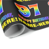 Papier Cadeau 97e anniversaire : Bold, amusant, simple, arc-en-c (Coin rond)