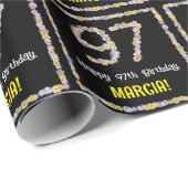 Papier Cadeau 97e anniversaire : Floral Flowers Numéro, Nom pers (Coin rond)