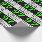 Papier Cadeau 97e anniversaire - Nerdy / Geeky Style "97" et nom (Coin)