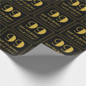 Papier Cadeau 99e anniversaire ~ Art Déco Inspiré Look "99", Nom (Coin)