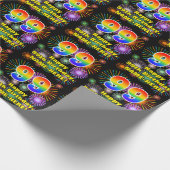 Papier Cadeau 99e anniversaire : Fun Fireworks, Rainbow Look # " (Coin)