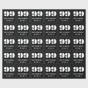 Papier Cadeau 99e anniversaire : Représentation Art Déco "99" 