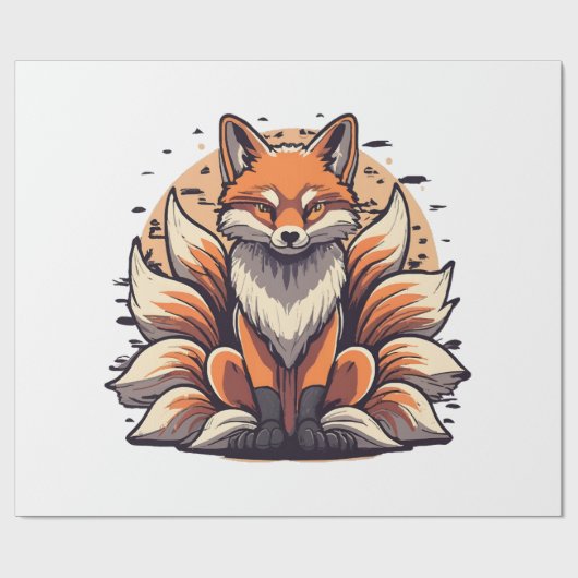 Papier Cadeau 9 Epingle de renard à queue (Plat)