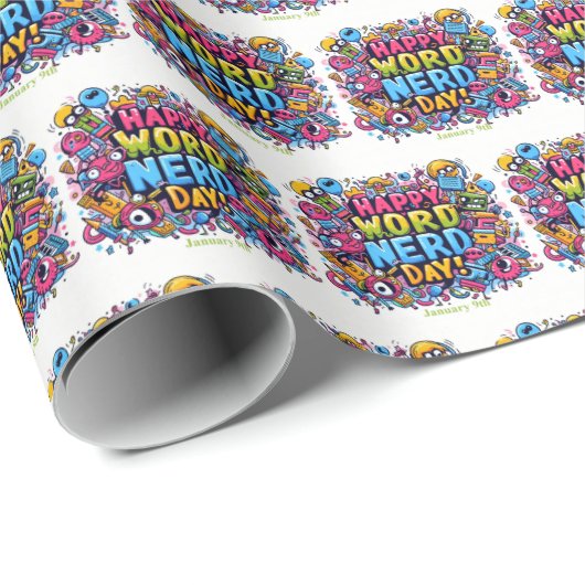 Papier Cadeau 9 janvier - Jour Nerd (Coin rond)