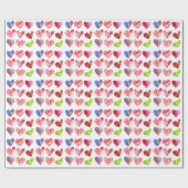 Papier Cadeau 9 Love Hearts Designs (Plat)